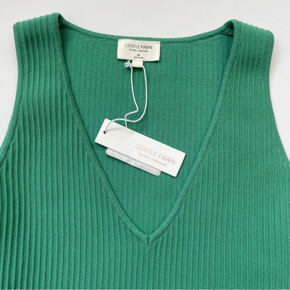 New Gentle Fawn Tank Ribbed Size M Green Casual Minimal Vest Granola Girl Top - Picture 4 of 13